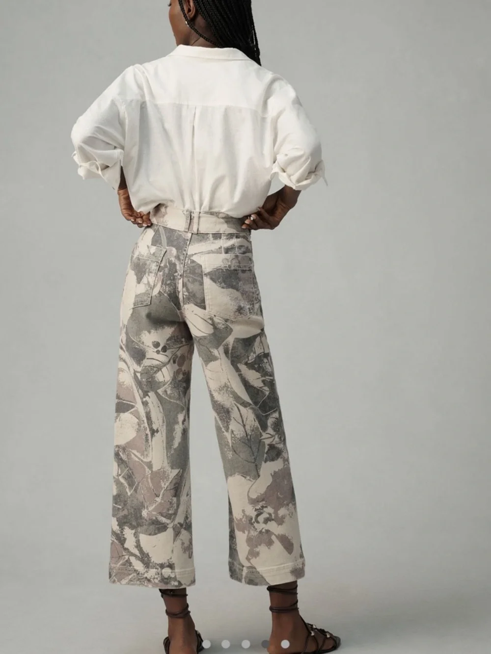 Anthropology Skipper Seamed High-Rise Crop Wide-Leg by Pilcro: Camo Edition - Picture 4 of 5